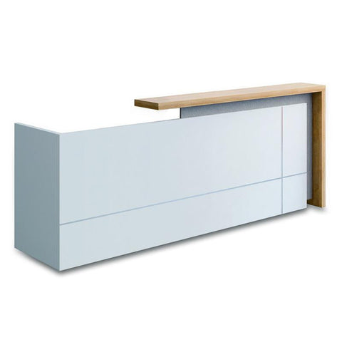 ZIVA Reception Desk 2.4M with Left Panel - White