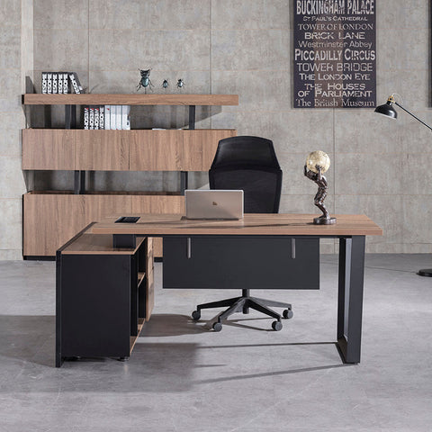 ADRIANO Executive Office Desk with Right Return 180cm - Light Brown - innovatec.com.au