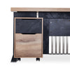 AFTAN Executive Desk with Pedestal & Right Mobile Return 180cm - Warm Oak & Black